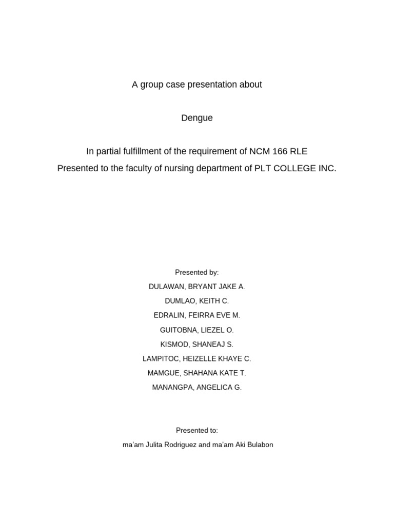 A Group Case Presentation About | PDF | Lung | Spleen