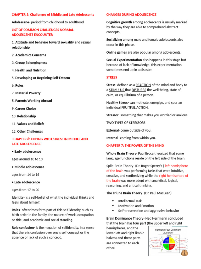 Adolescent Challenges and Coping Strategies | PDF | Adolescence | Love