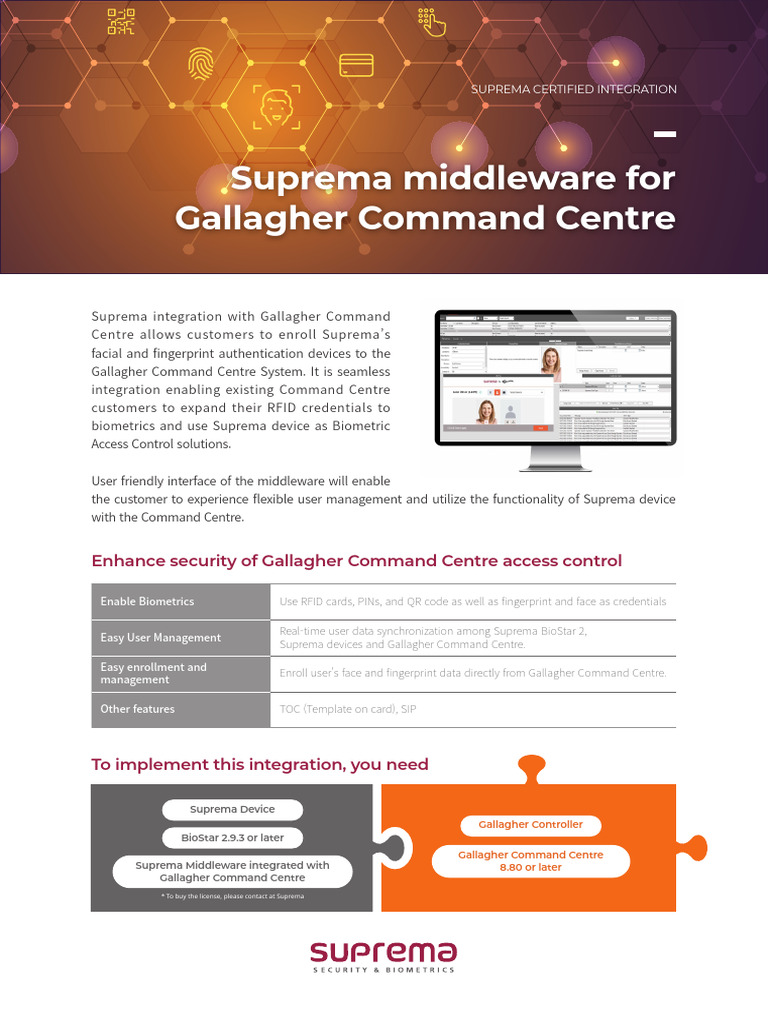 Suprema Middleware for Gallagher Integration | PDF | Access Control ...