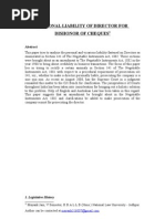 Download Personal Liability of Directors for Dishonor of Cheques by Mayank Jain SN7956157 doc pdf