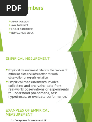 ビジネス・経済 Empirical Measurement and Analysis Empirical Measurements | PDF | Program Optimization | Experiment