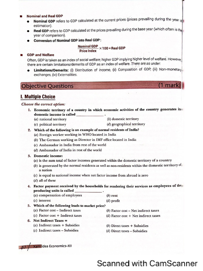 National Income and Related Aggregates - Xam Idea | PDF