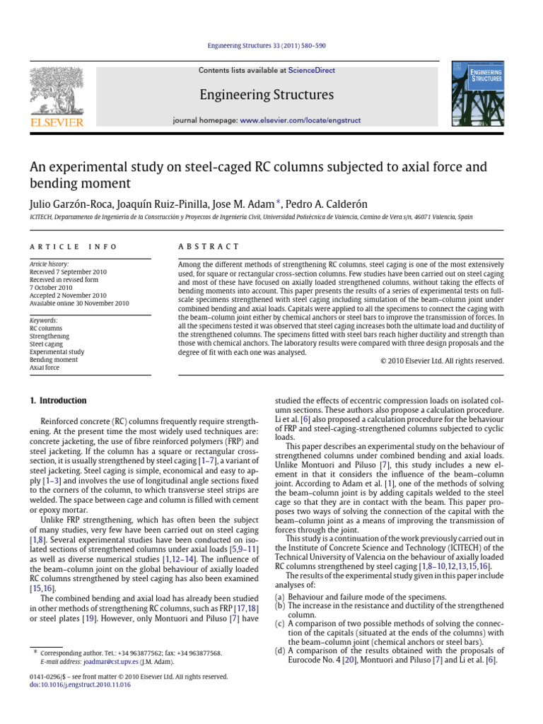 An Experimental Study On Steel-Caged RC Columns Subjected To Axial ...