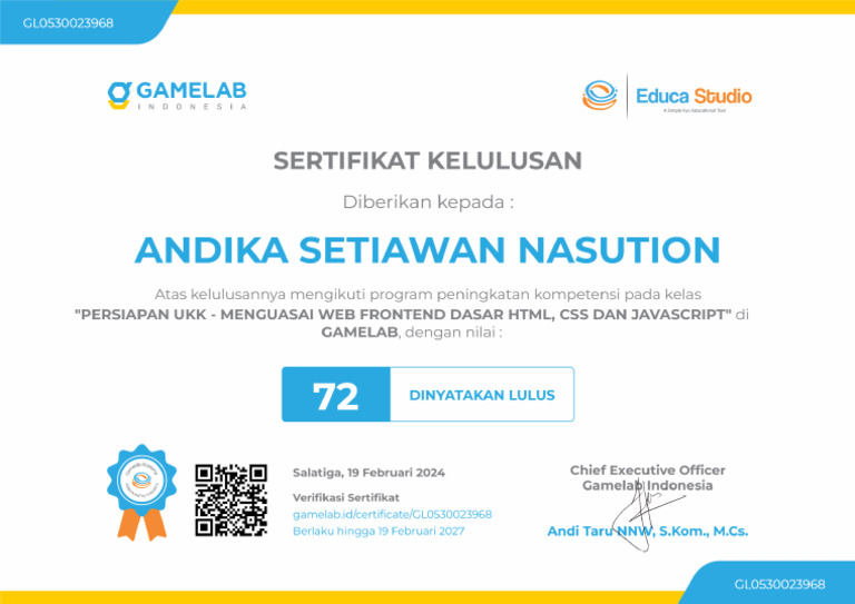 Gl0530023968 Certificate Pdf