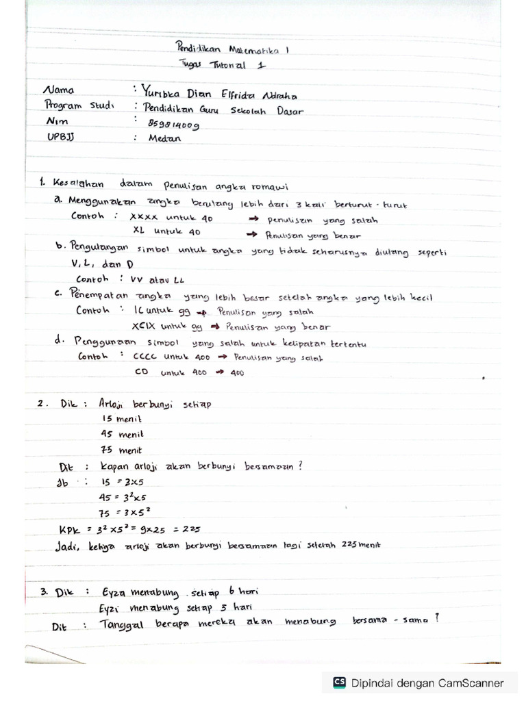 Tugas Tutorial 2 Pendidikan Matematika 1 Pdgk4203 Pdf