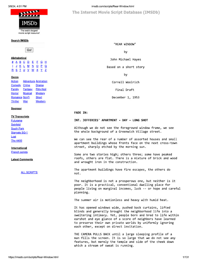 Rear Window | PDF