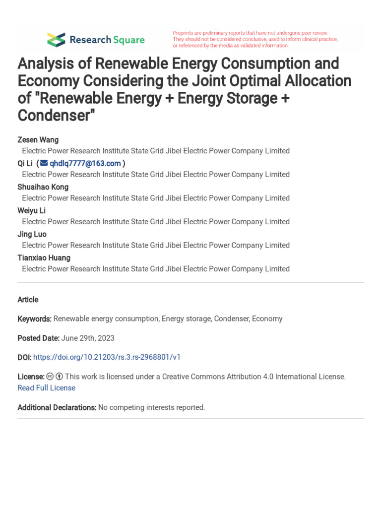 Analysis of Renewable Energy Consumption and Econo | PDF | Capacitor ...