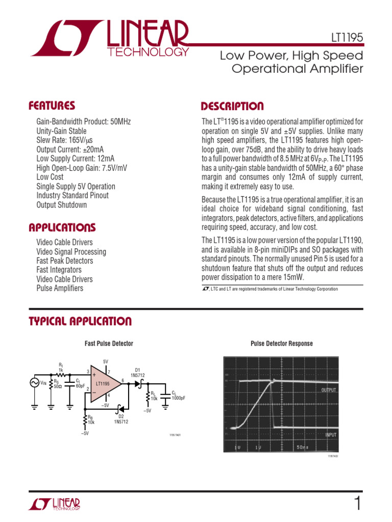 1195 Fa | PDF | Amplifier | Operational Amplifier
