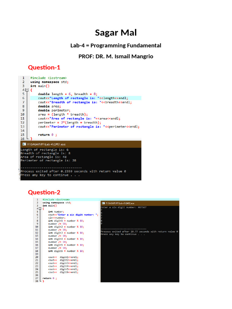 Sagar Lab 4 | PDF