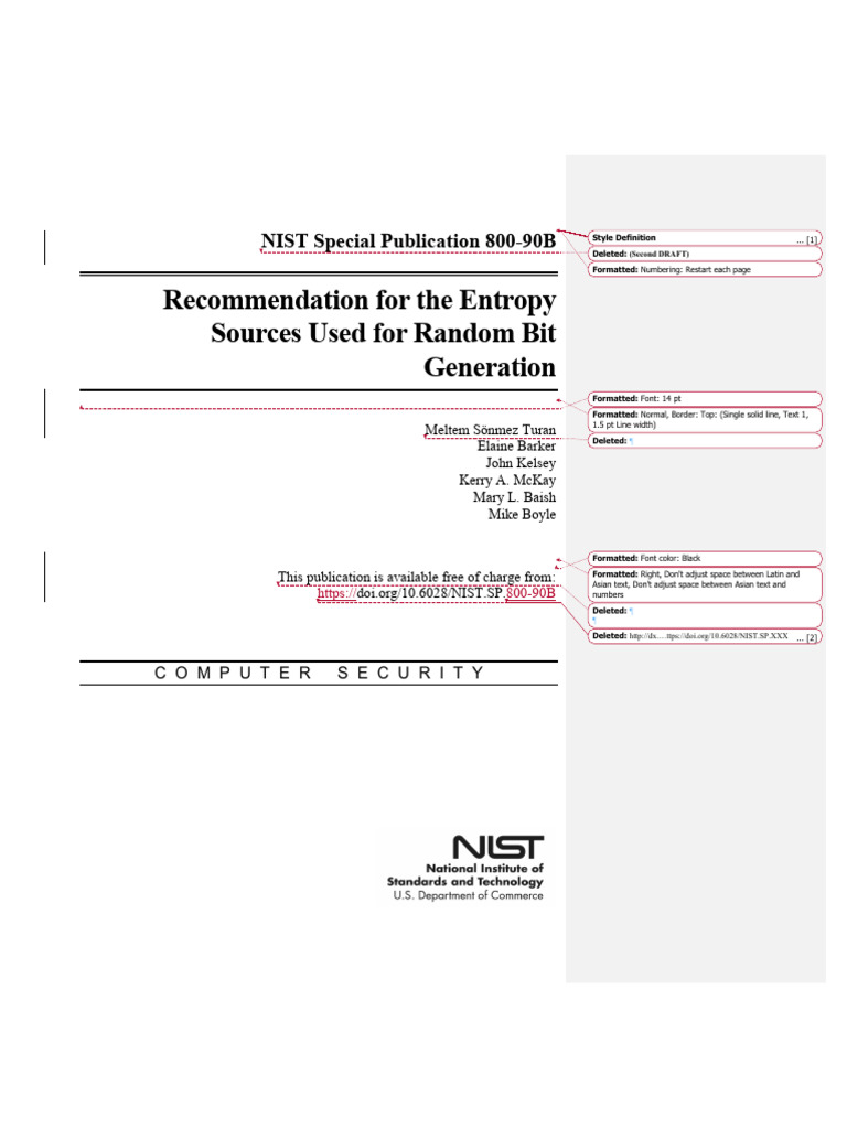 Sp800 90b Changes 2nd Draft To Final Markup | PDF | National Institute ...