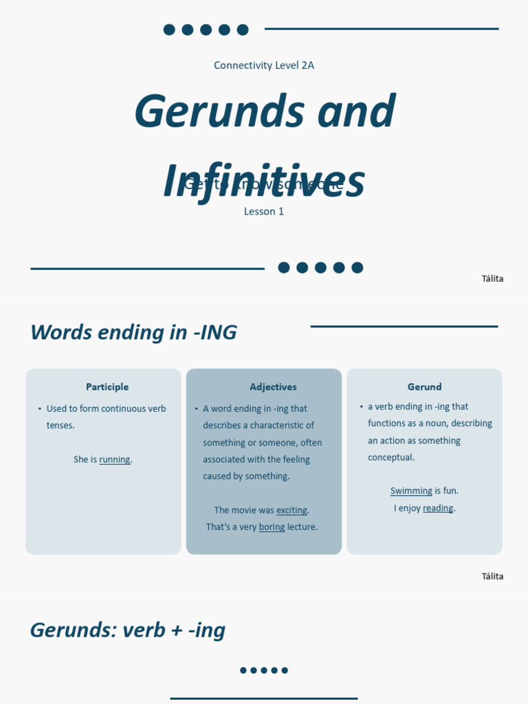 Gerunds and Infinitives | PDF | Verb | Morphology