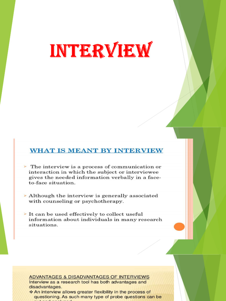 Chapter 4 Cont. Interview & Mail Survey | PDF