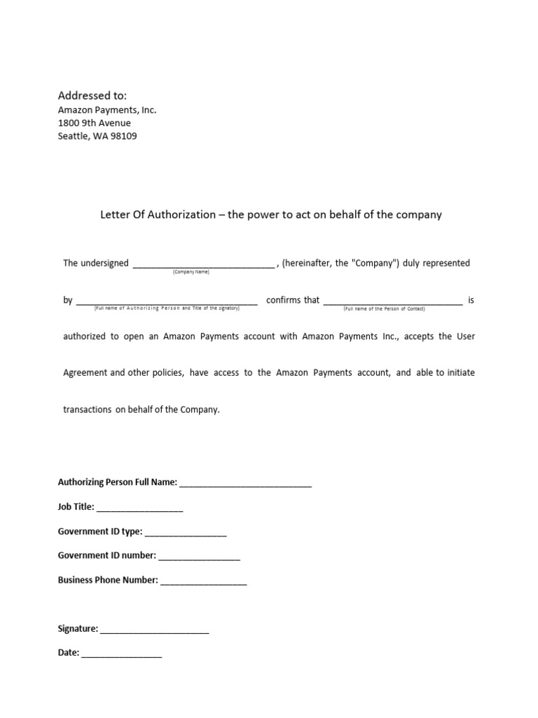 Letter of Authorization Fill and Sign | PDF | Finance & Money Management