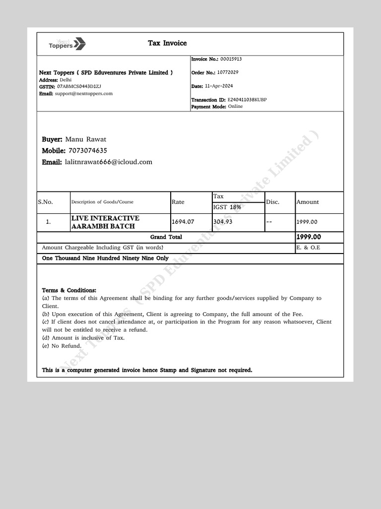 4143665E240411038KUBP | PDF | Invoice | Payments