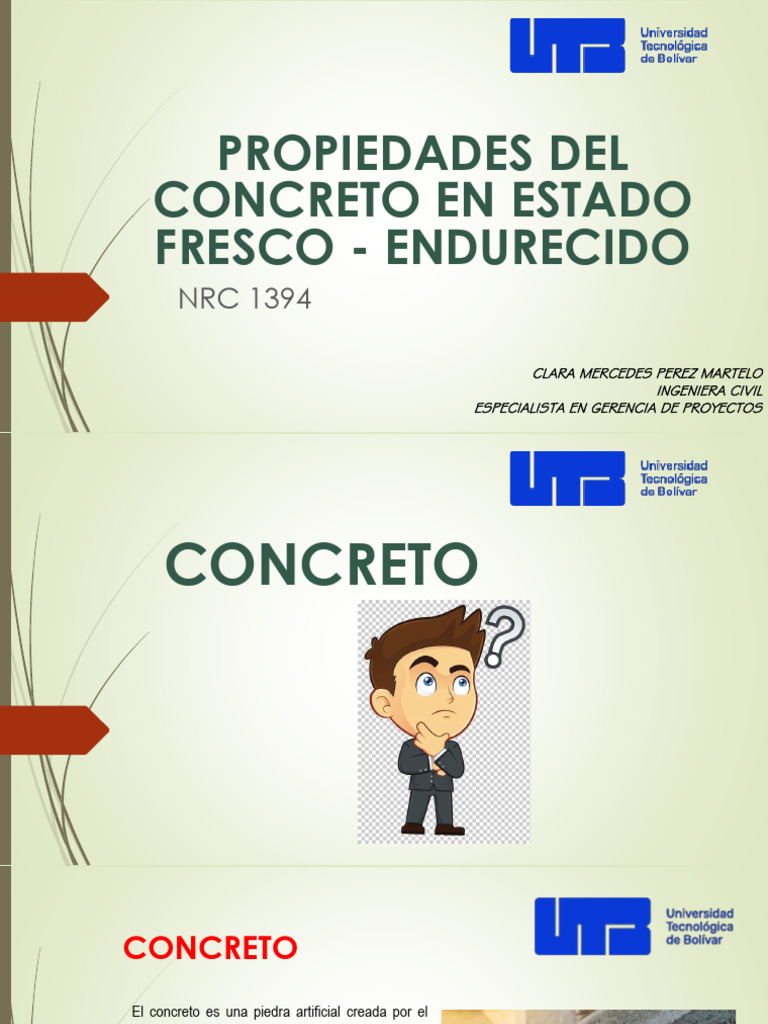Propiedades del Concreto Fresco y Endurecido | PDF | Hormigón | Cemento
