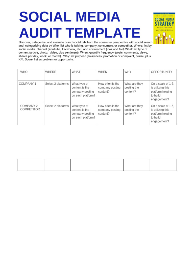 (Template) SocialMediaAuditTemplate | PDF | Business