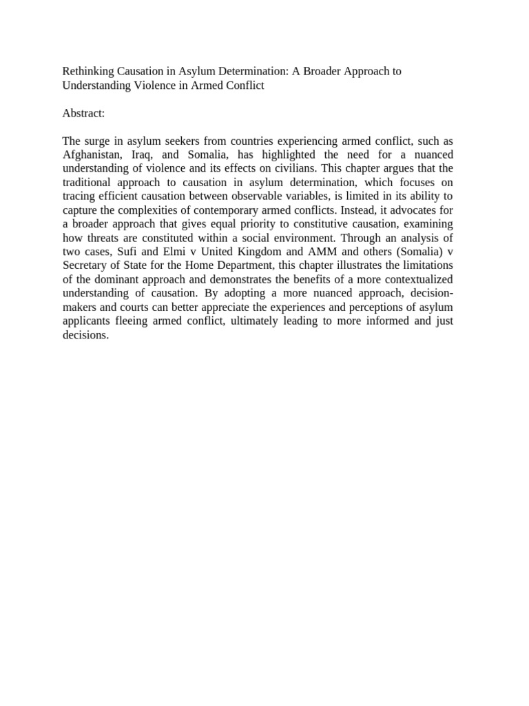 Broader Causation in Asylum Cases | PDF | Law