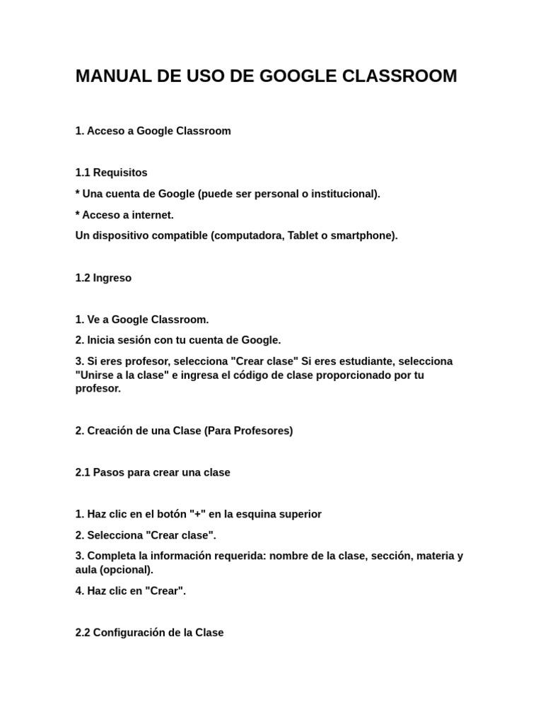 Requisitos para usar Google Classroom | PDF | Software | Informática