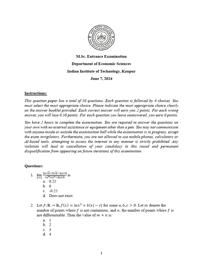 m-sc-entrance-exam-iitk-2024-pdf-numbers-mean