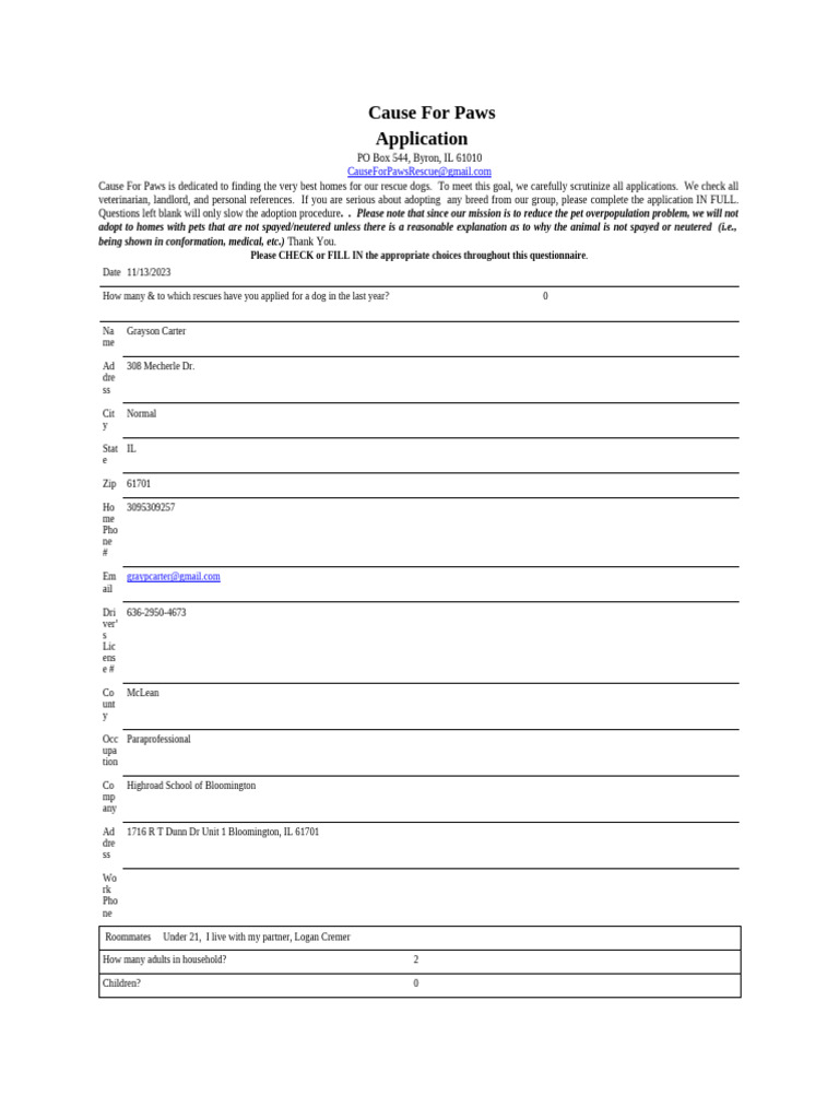 App111323 | PDF | Dogs | Animals And Humans