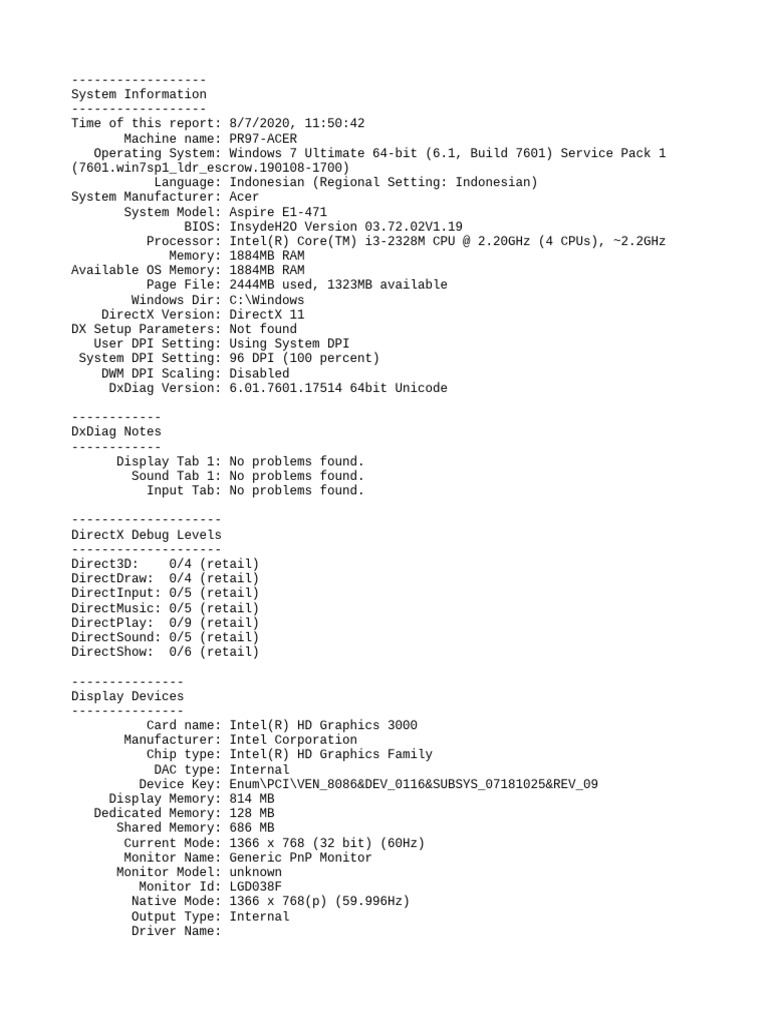 DX Diag | PDF | Device Driver | Codec