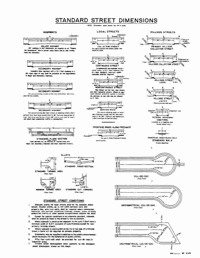 Standard Street Dimension PDF Street Urban Planning
