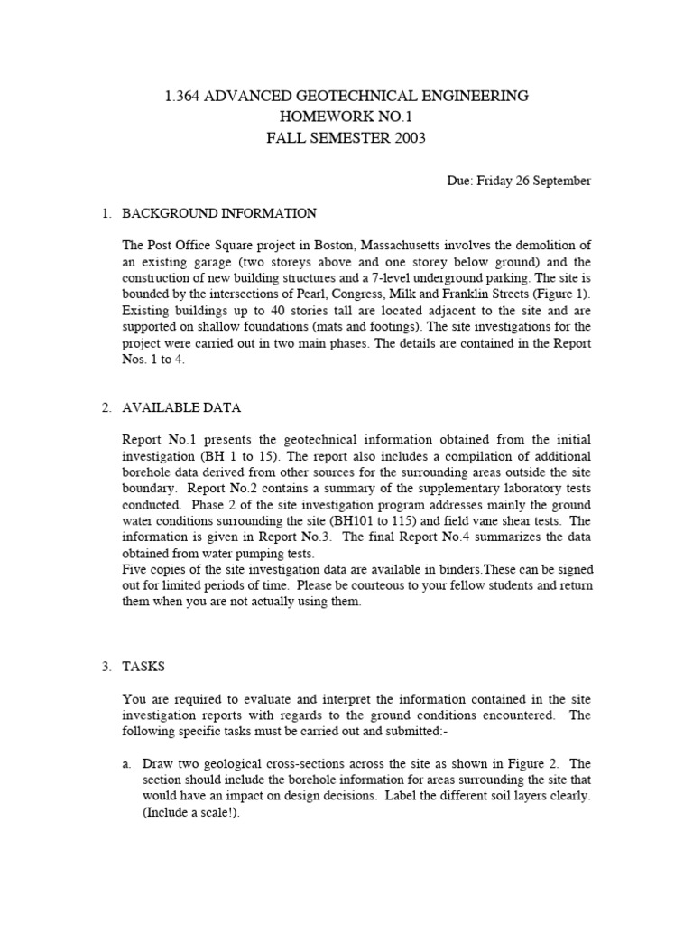 Boston Geotechnical Engineering Homework | PDF | Soil Science ...