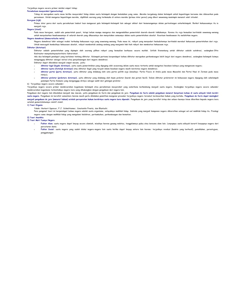 Terjadinya Negara Secara Primer Melalui Empat Tahap