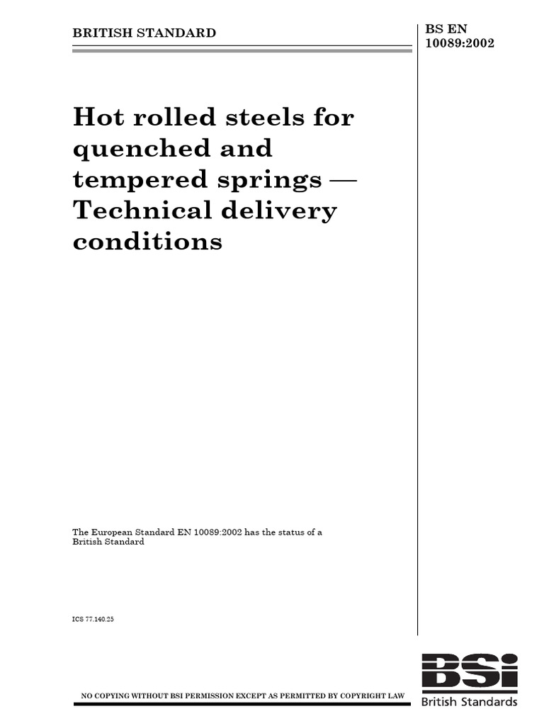 En 10089-2002 | PDF | Heat Treating | Metalworking