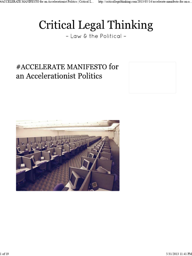 Williams, A. and Nick Srnicek. (2013) - #ACCELERATE MANIFESTO For An ...