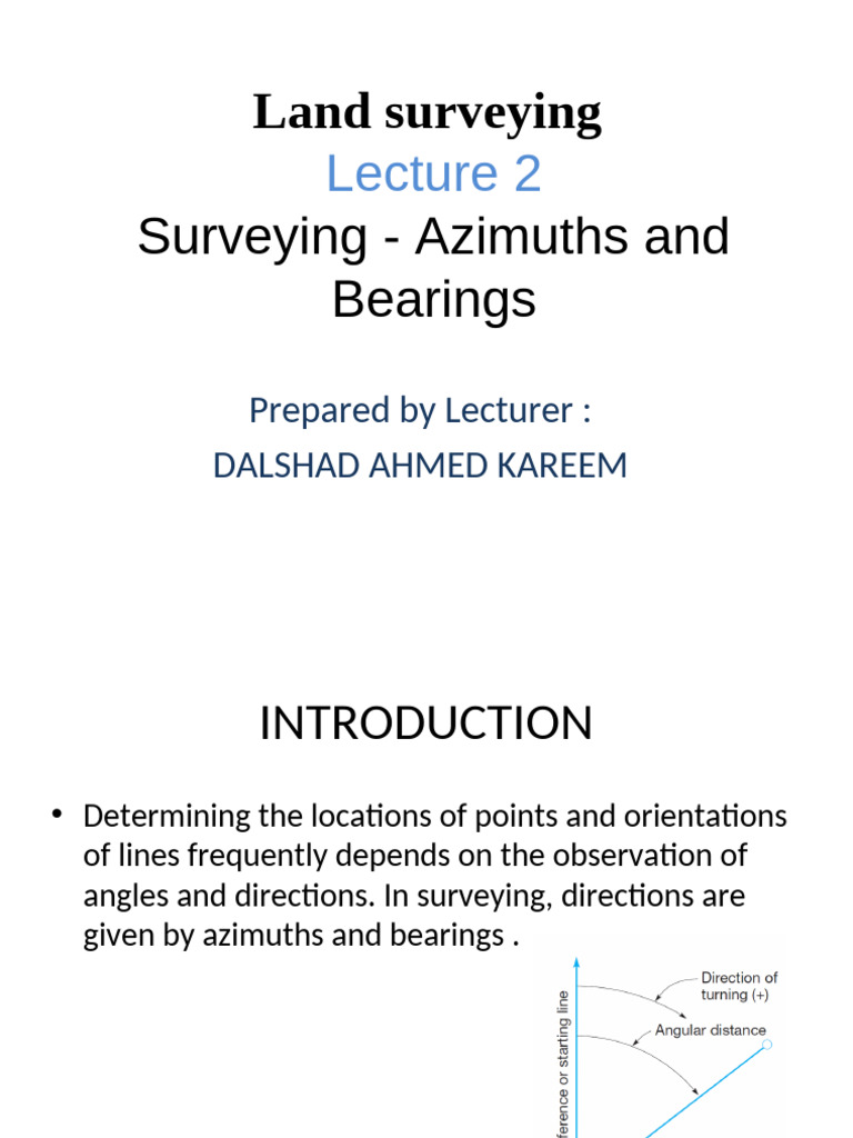Lecture 2 Azimuths and Bearings | PDF | Science & Mathematics