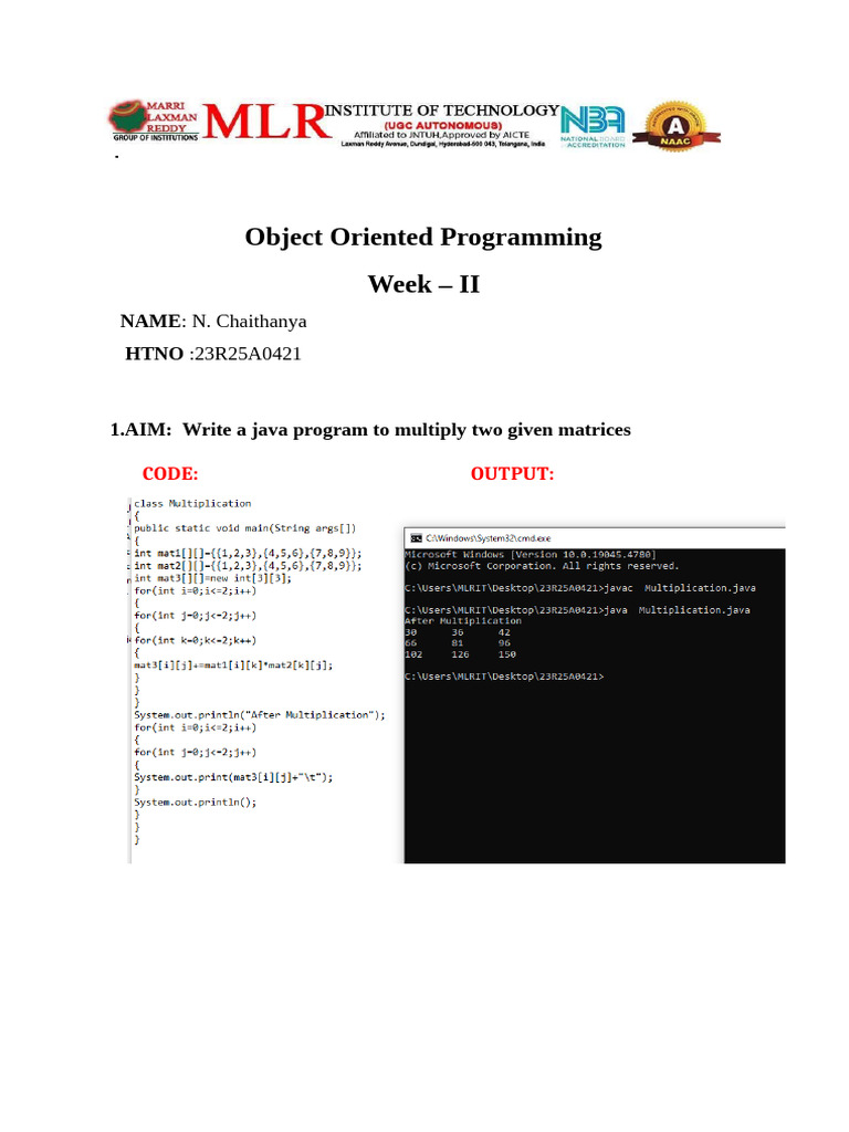 Java Programs for Matrix Operations and Primes | PDF