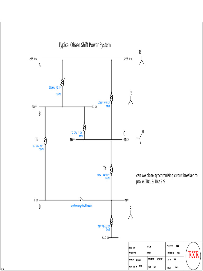 Synchronizing TR1 & TR2 in Power Systems | PDF
