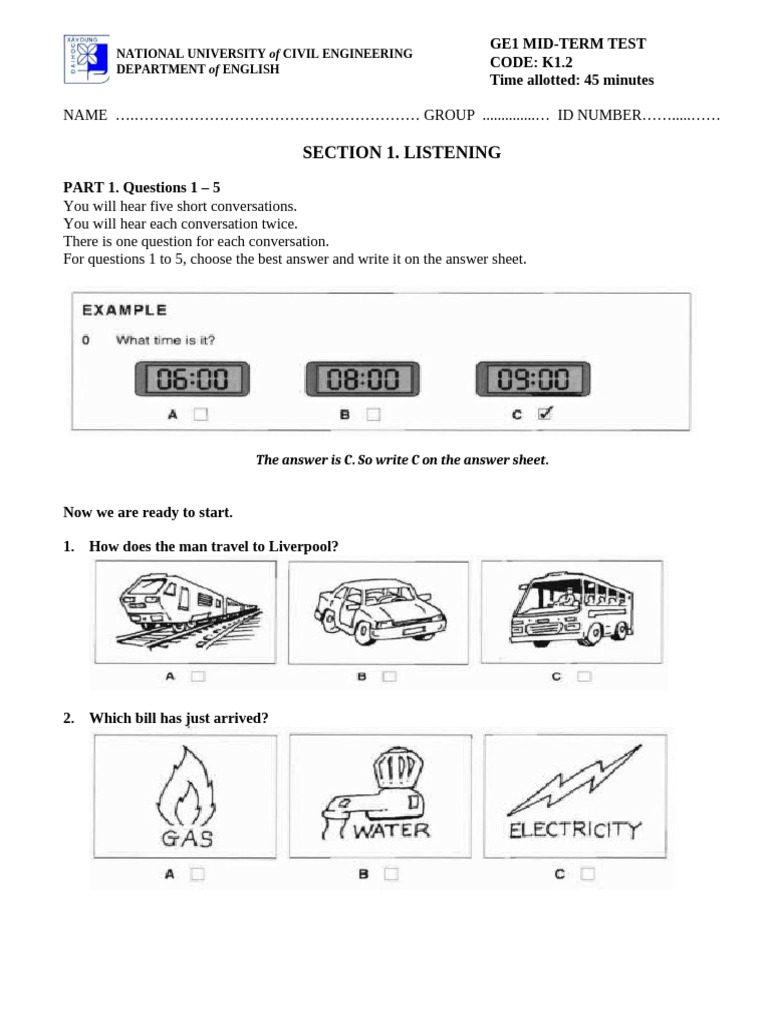Listening Ket 1 3 Pdf