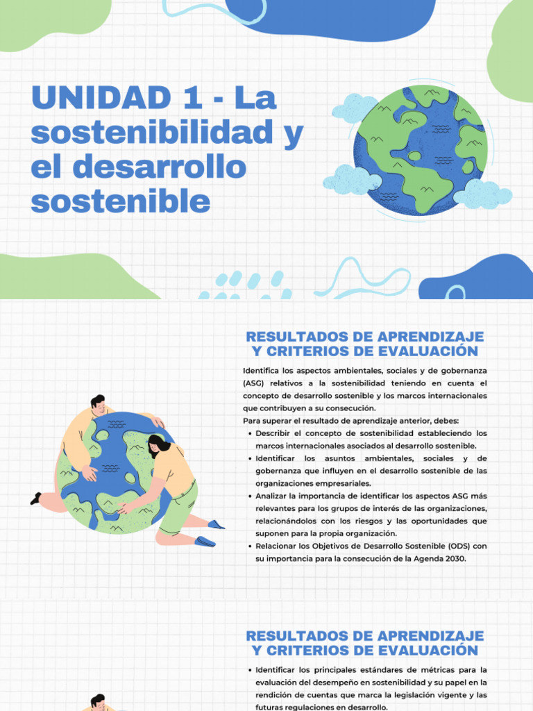 UNIDAD 1 - La Sostenibilidad y El Desarrollo Sostenible | PDF