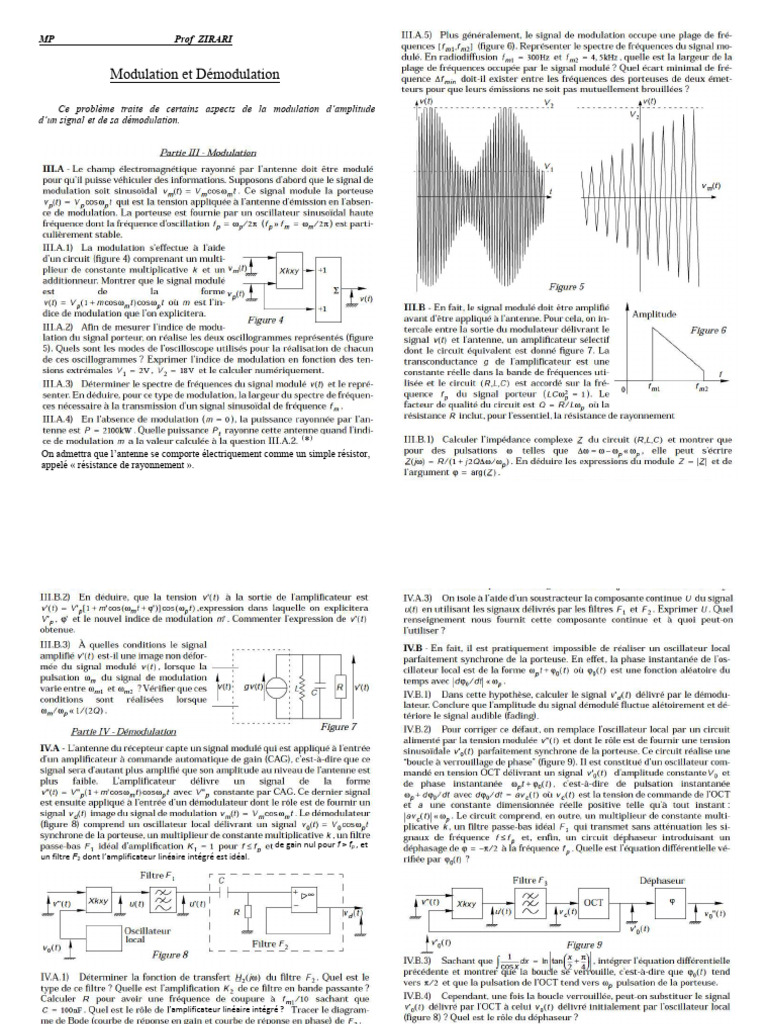 Modulation et Démodulation d'Amplitude | PDF