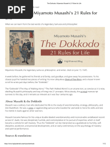 The Dokkodo - Miyamoto Musashi's 21 Rules For Life