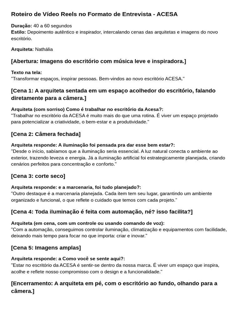 Roteiro De Vídeo 3 Nathália Pdf
