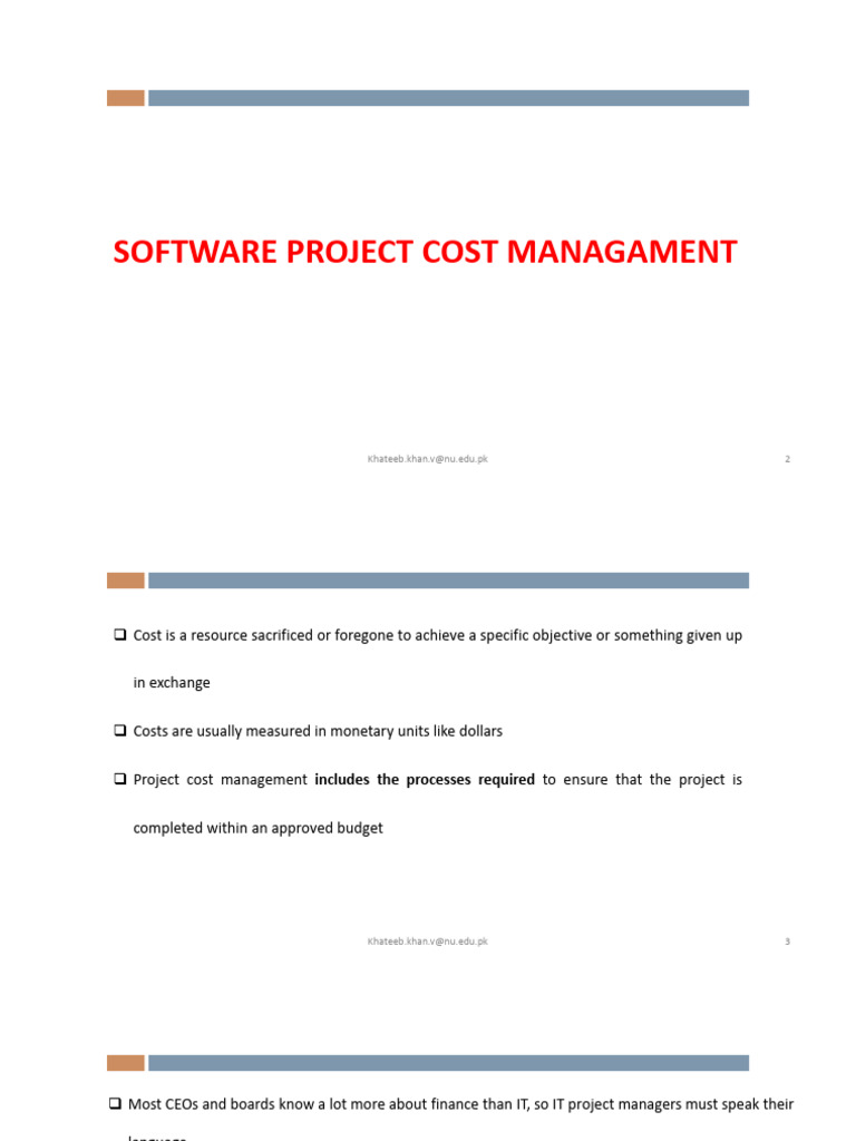 Project Cost Management Essentials | PDF | Business | Business Economics
