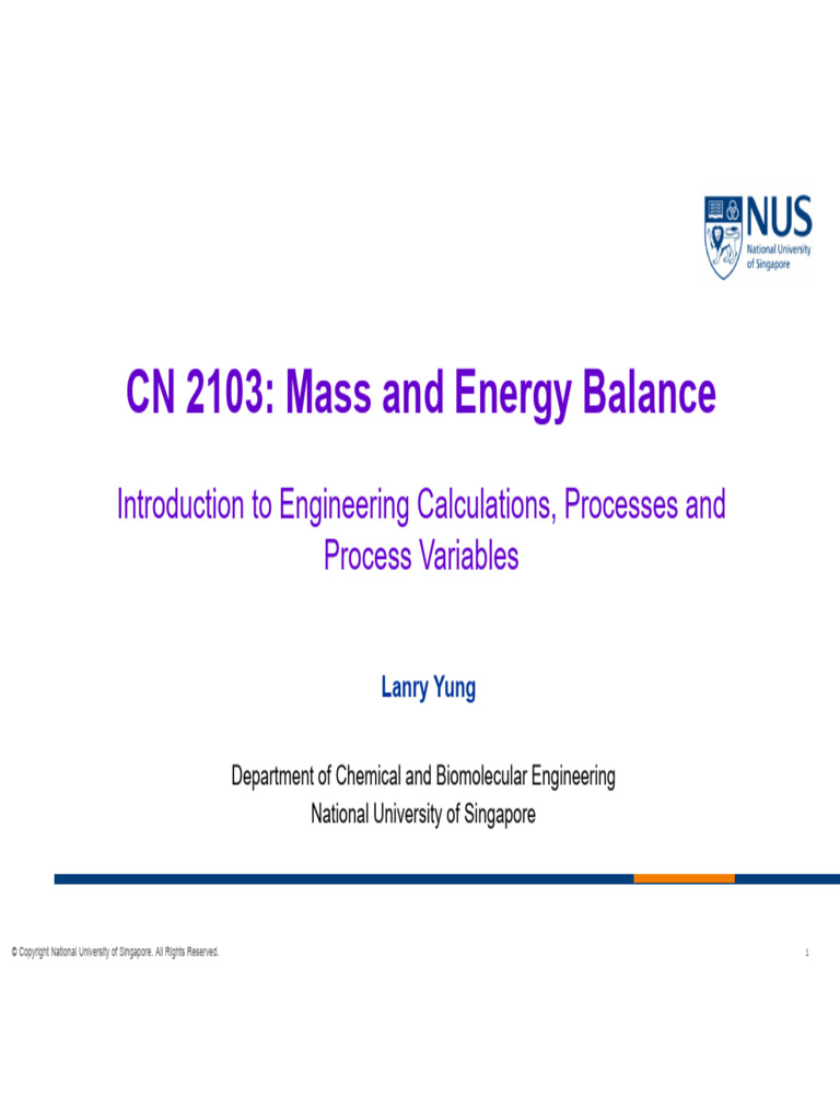 CN2103 1. Engineering Calculation & Process Variables | PDF | Mole ...