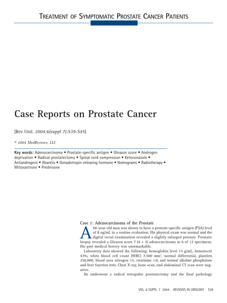 Prostate Cancer Treatment Case Reports | PDF | Prostate Cancer | Metastasis