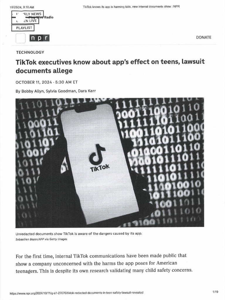 Tick Toks Effect On Teens | PDF
