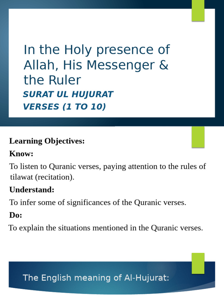 In The Holy Presence of Allah His Messenger The Ruler 2 | PDF ...