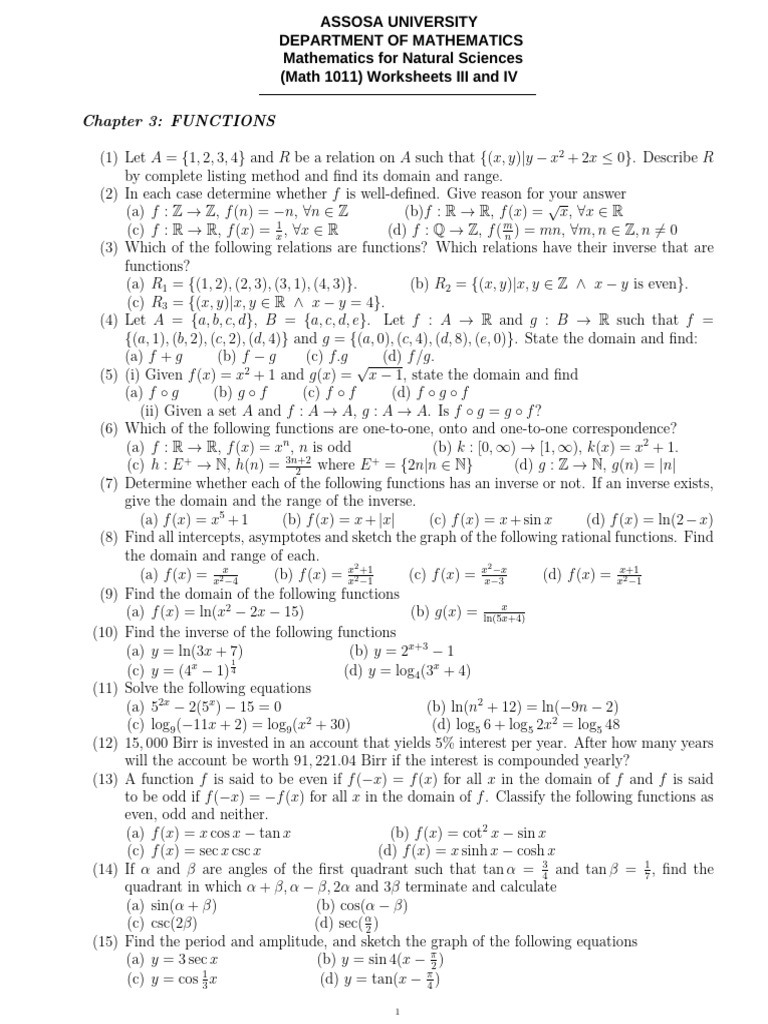 Worksheet III, IV Math 1011 | PDF | Euclid | Differential Geometry