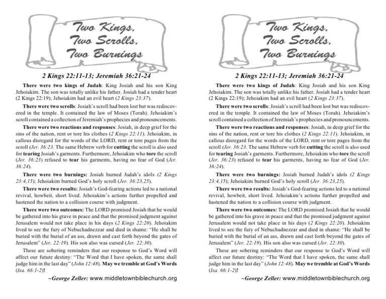 Two Kings, Two Scrolls, Two Burnings | PDF | Books Of Kings | 1st ...