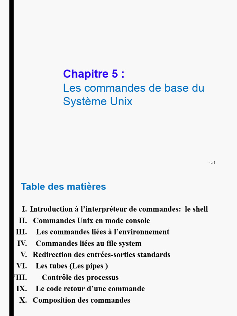 Commandes de base du système Unix | PDF | Interface en ligne de ...