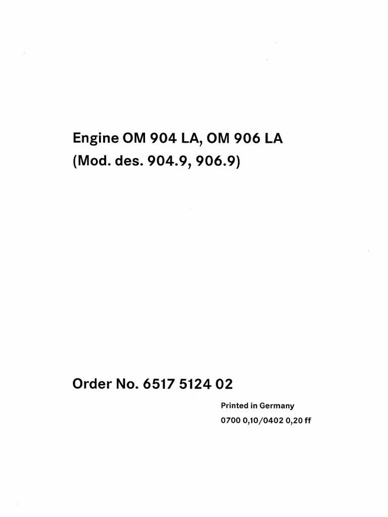 OM904-906 Service Manual | PDF