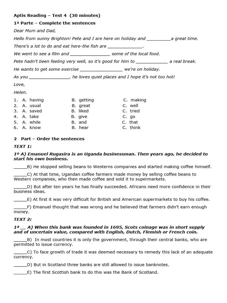 Aptis Reading Part 4 Overview | PDF | American Revolution | France