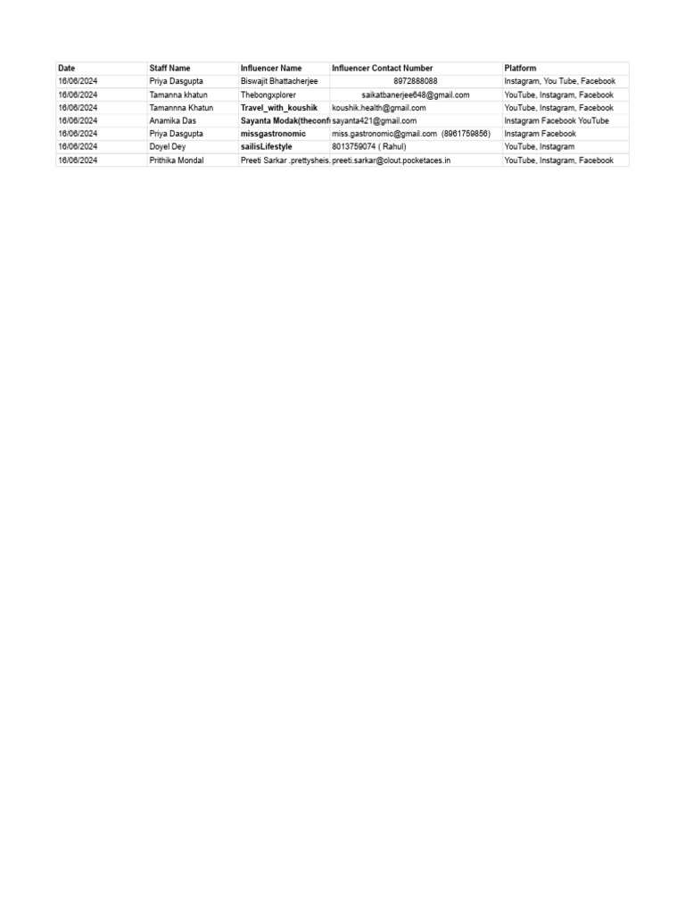 Influencer Details | PDF | Social Science