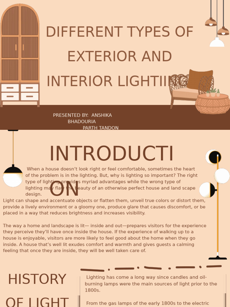 Types of Interior and Exterior Lighting | PDF | Lighting | Incandescent ...